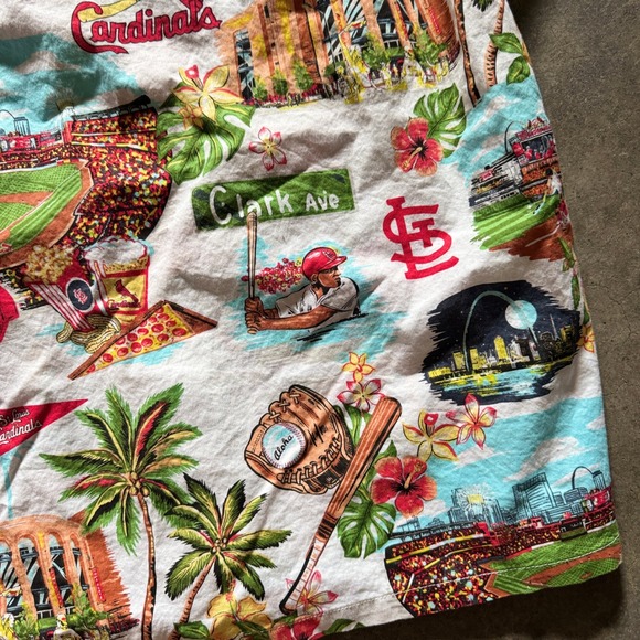 Reyn Spooner St. Louis Cardinals MLB Hawaiian Shirt Mens M Aloha Baseball - Picture 5 of 10
